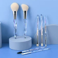 Acrylic Crystal Laser Premium Makeup Brushes Set For Beginner