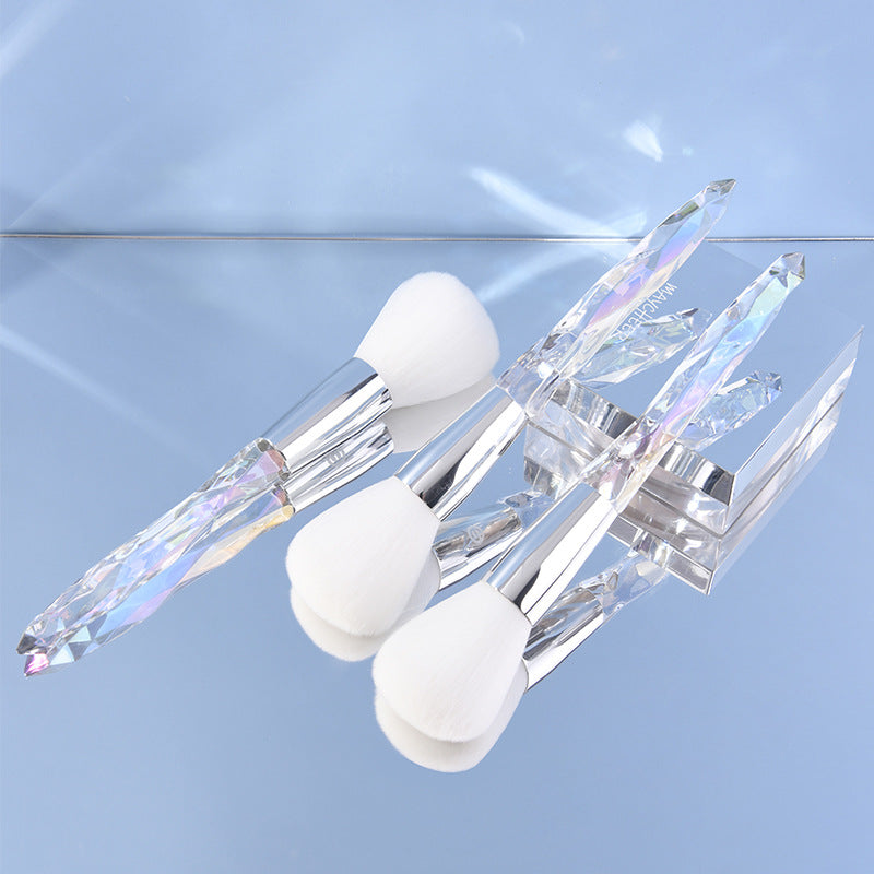 Acrylic Crystal Laser Premium Makeup Brushes Set For Beginner