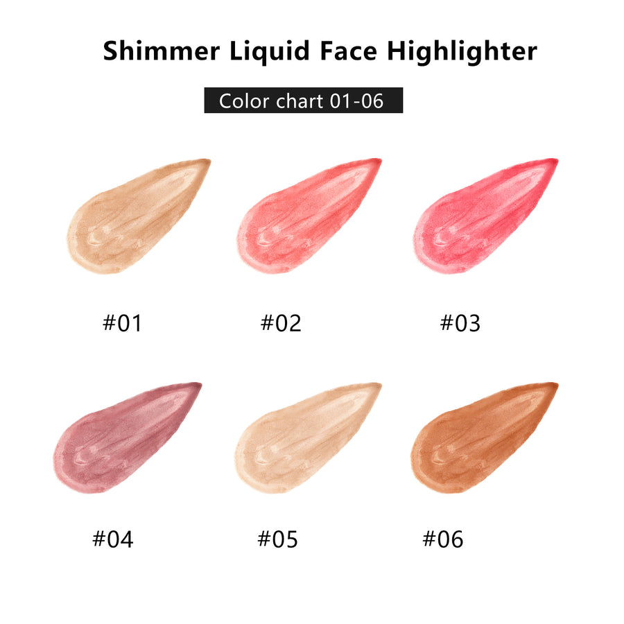 Liquid Face Highlighter Blushes Sampler Kit-6 tinten