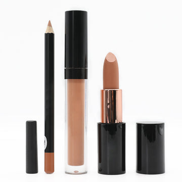 All-in-one Lip Kit Includes Lipstick, Liquid Lipstick, and Lip Liner