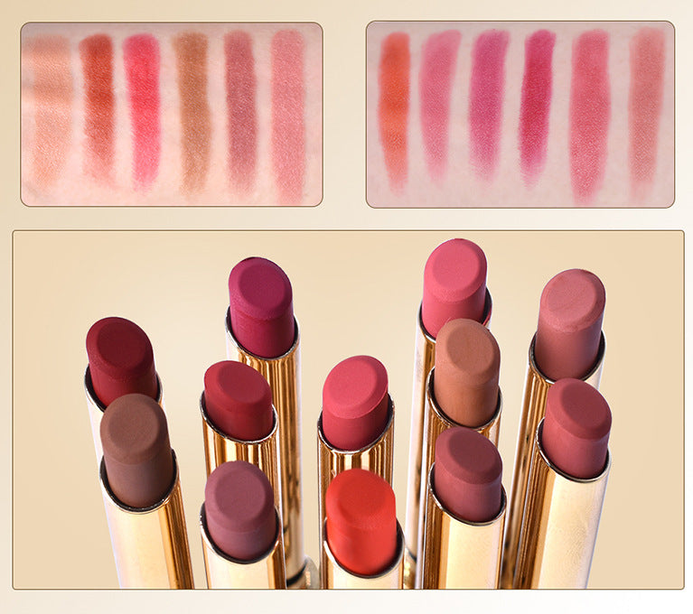 3 stuks lippenstift Set geschenkdoos Set |  Matte afwerking in nude pruim en rood